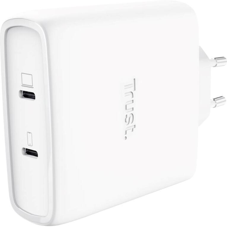 TRUST GaN Nabíječka MAXO 100W 2-Port, USB-C, bílá (25528)