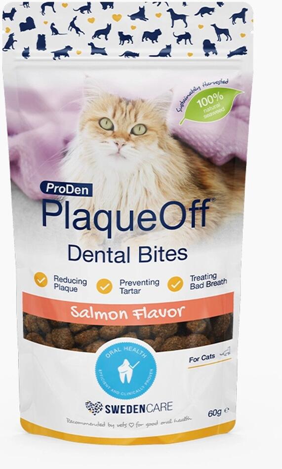 ProDen PlaqueOff® Dental Bites Cat lososové 60g