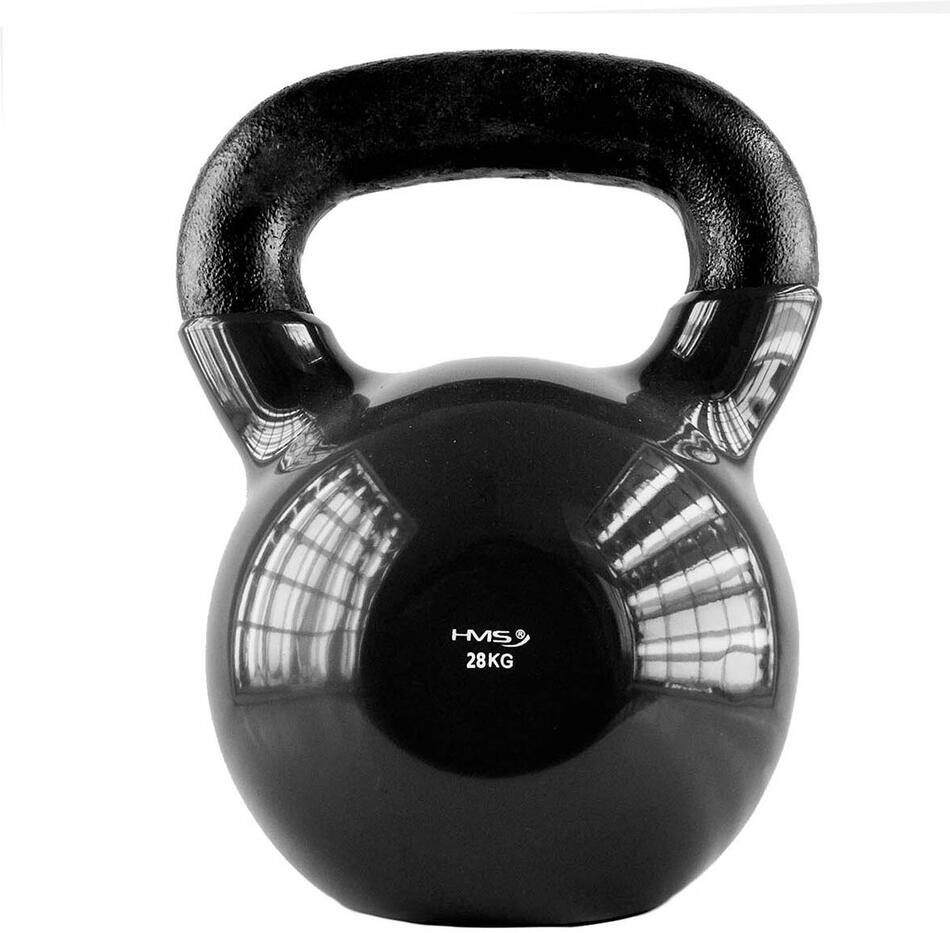 Kettlebell pokrytý vinylem HMS KNV28 28 kg, černý