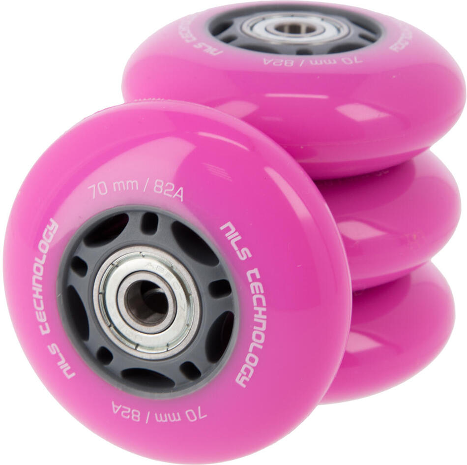 PU kolečka s ložisky NILS EXTREME 70x24mm ABEC 7 růžové