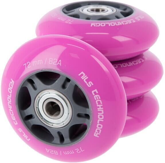 PU kolečka s ložisky NILS EXTREME 72x24mm ABEC 7 růžové