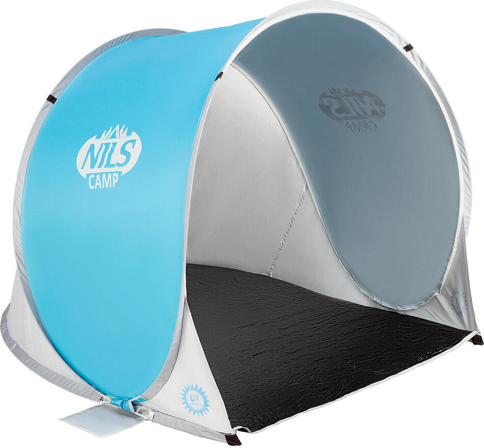 Samorozkládací plážový stan NILS Camp NC3173 modro-šedý
