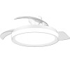 Bliss DC stropní ventilátor a svítidlo 28W+35W bílý/třpyt Philips