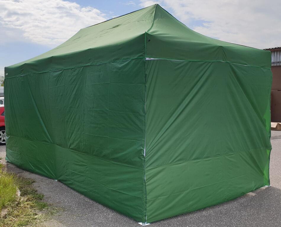 Nůžkový Párty stan 3x6m ALU Premium 4ks plné bočnice - Zelená
