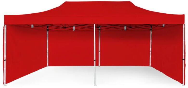 Nůžkový Párty stan 3x6m ALU Premium 4ks plné bočnice - Červená