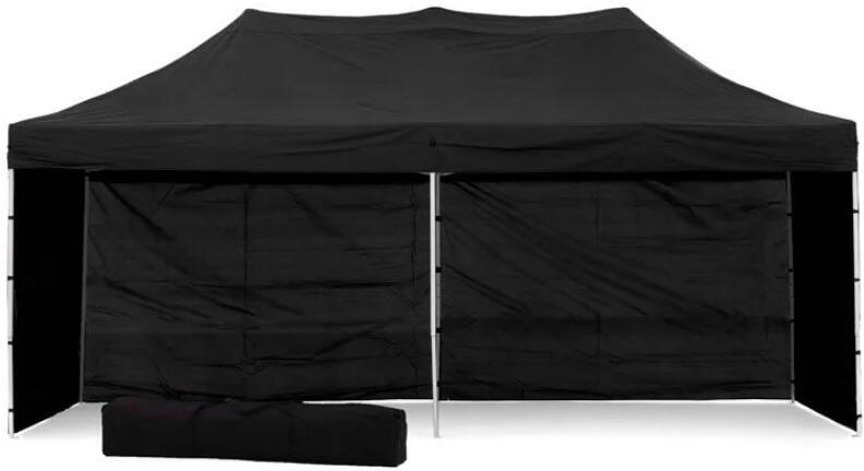 Nůžkový Párty stan 3x6m ALU Premium 4ks plné bočnice - Černá