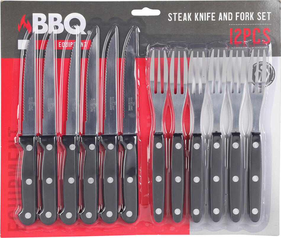 příbor steakový BBQ (6+6ks) nerez, PH rukojeť