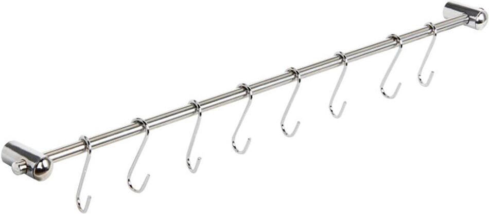 M.A.T. GROUP tyč závěs.na kuch.náčiní 54cm + 8 háčků nerez+Fe