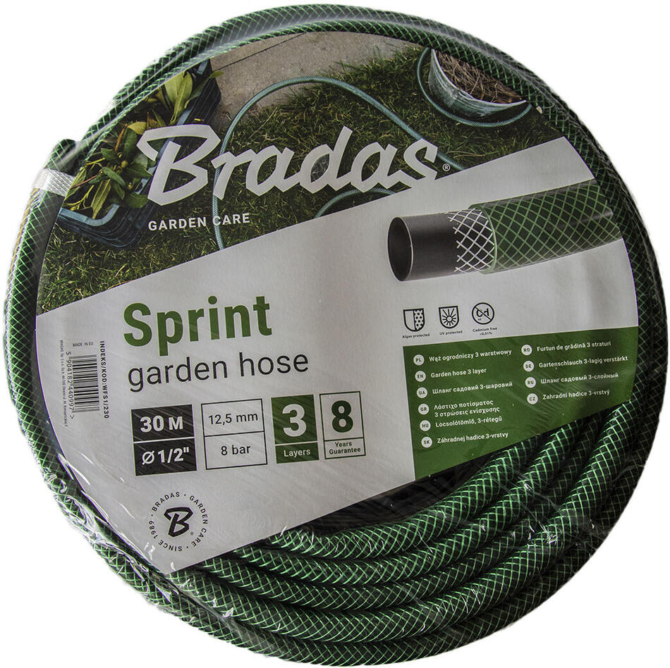 BRADAS hadice SPRINT 1/2" (30m), neprůhledná ZE
