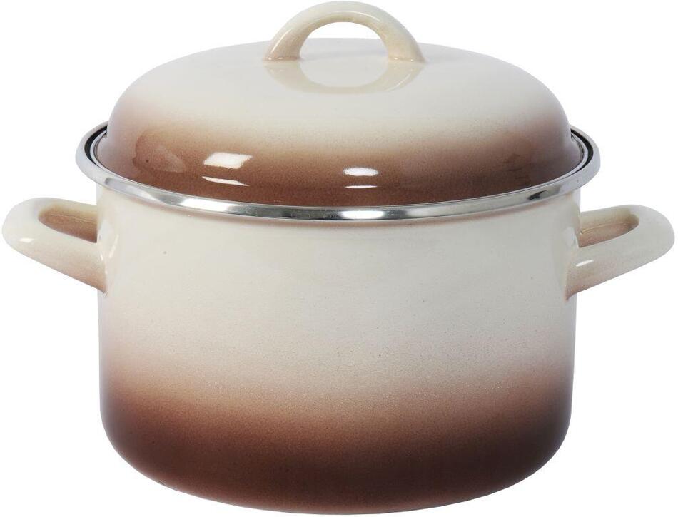 METALAC hrnec + poklice pr.24cm 6,75l smalt CAPUCCINO