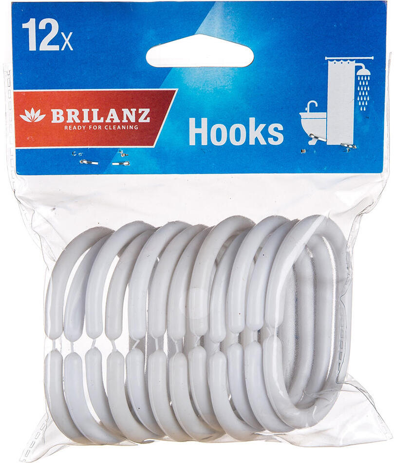 BRILANZ háček pro koupelnový závěs 5,7x4cm PH BÍ (12ks)