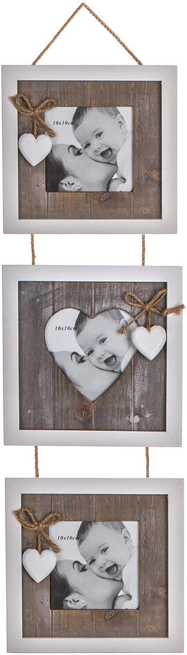 HOME DECOR fotorámeček SOLID HEART závěs 3 fotky