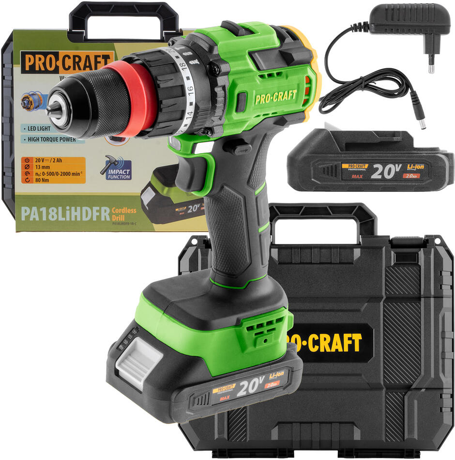 Aku vrtací šroubovák Procraft PA18LiH DFR / PA18LiH DFR