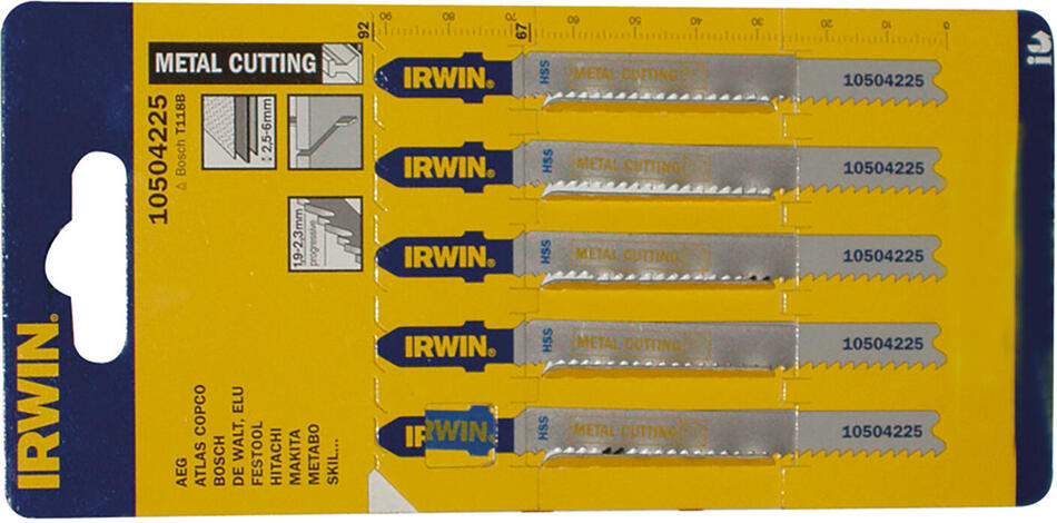 list pil.přím. sada HSS-T118B 92 kov (5ks) IRWIN