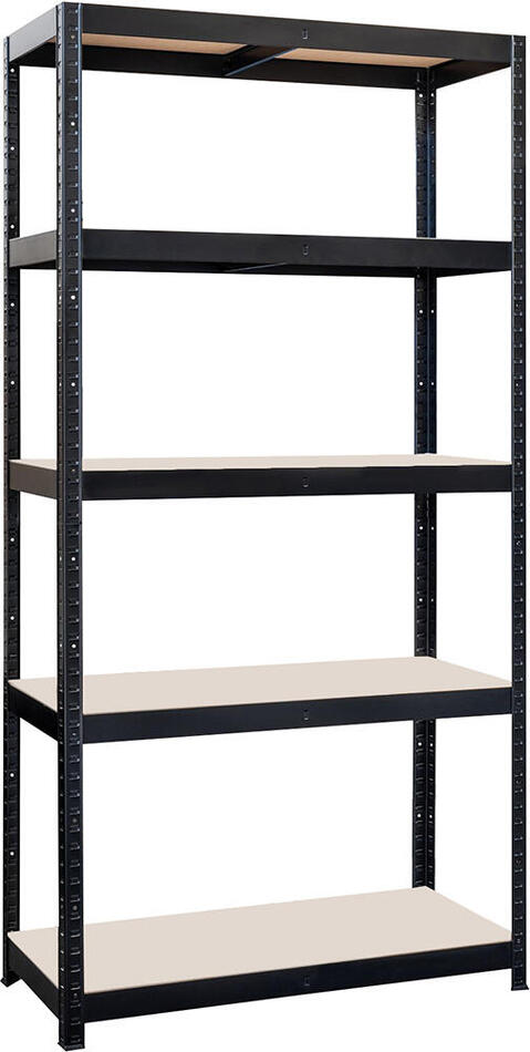 M.A.T. GROUP regál 900x450x1800mm, 5 polic, ocel ČER + MDF deska