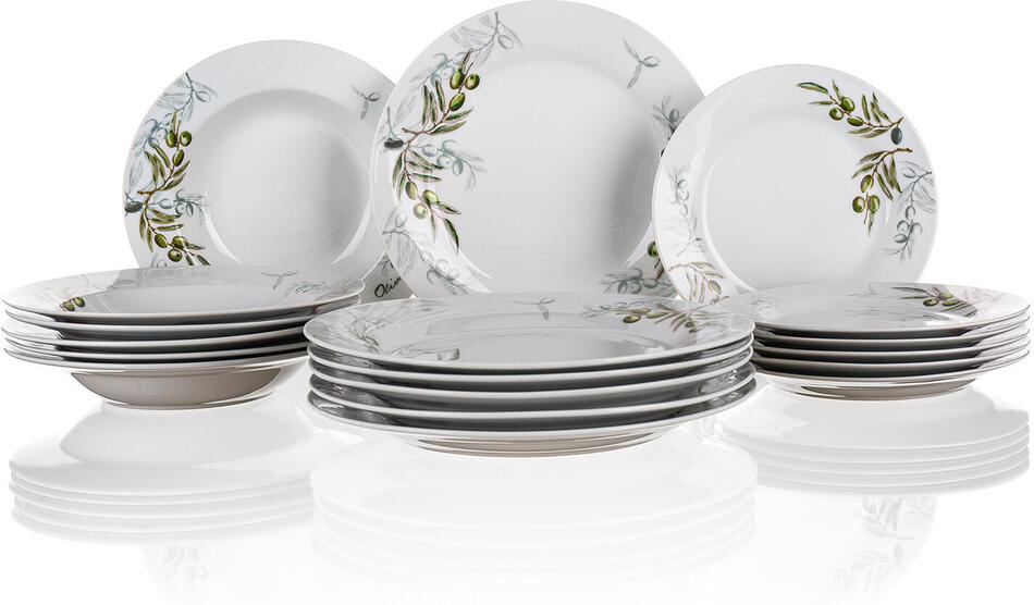 BANQUET sada jídelní OLIVES 18díl. porcelánová BÍ