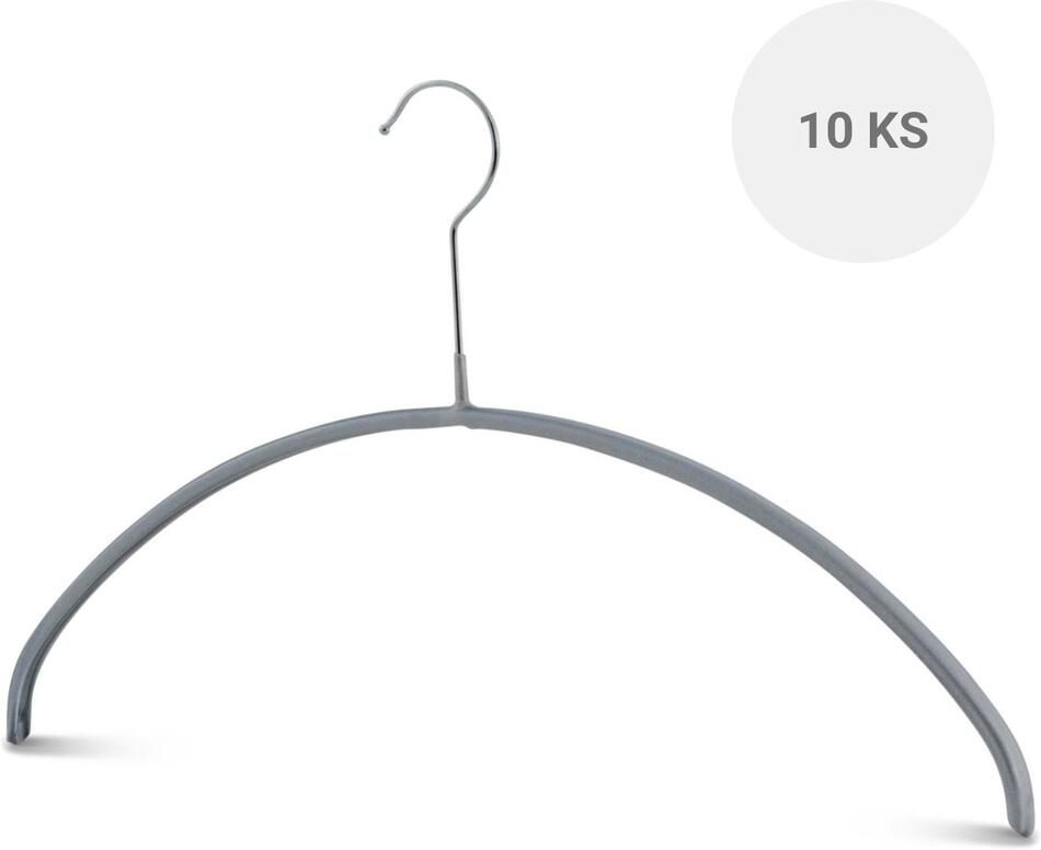 MAWA kovové ramínko ECONOMIC, protiskluzové, 40 cm, stříbrné, 10 ks