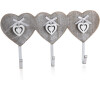 HOME DECOR věšák 3 háčky HEART