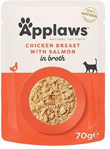 Applaws Cat kapsa Adult Broth kuřecí prsa s lososem70g