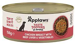 Applaws Dog konz. Toppers Broth kuř.prsa s játry 156g