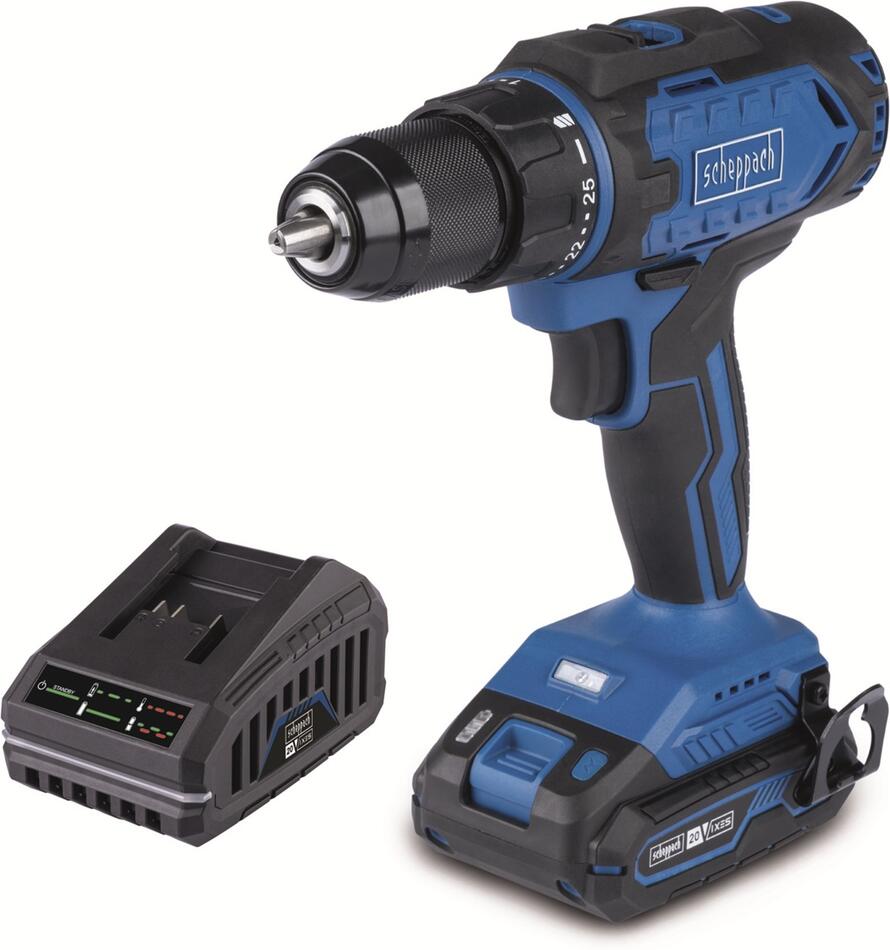 Scheppach C-DD45-X-SET S, 20 V IXES aku vrtací šroubovák + 2Ah baterie + nabíječka 2,4 A