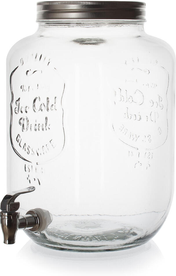 BANQUET láhev 8000ml skleněná s kohoutkem, kov.víčko