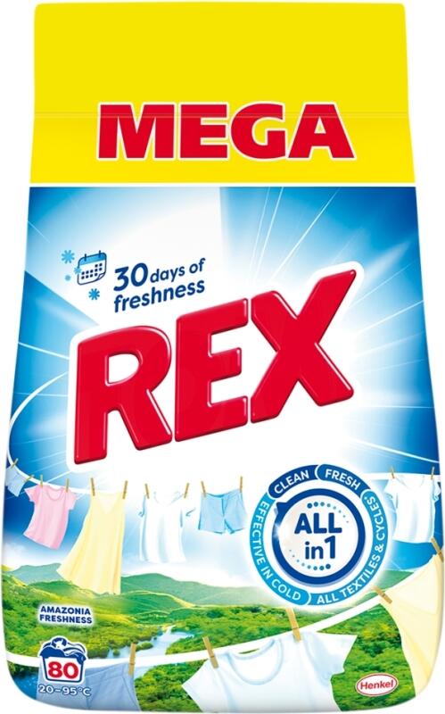 Rex Amazonia Freshness prací prášek, 80 praní