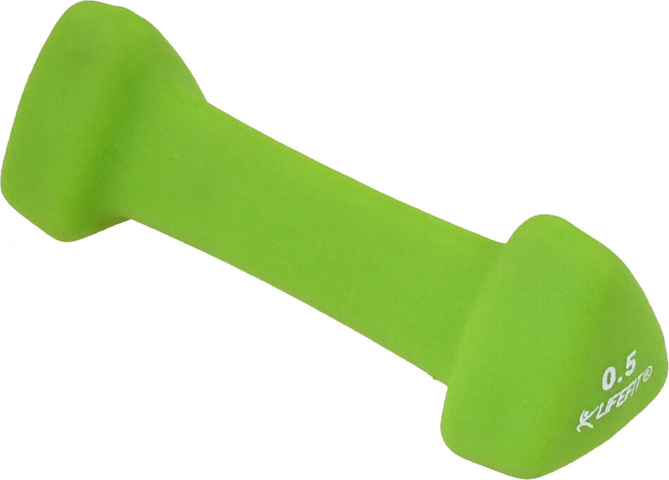 Neoprenová činka LIFEFIT® TRIANGLE 1 x 0,5 kg, zelená