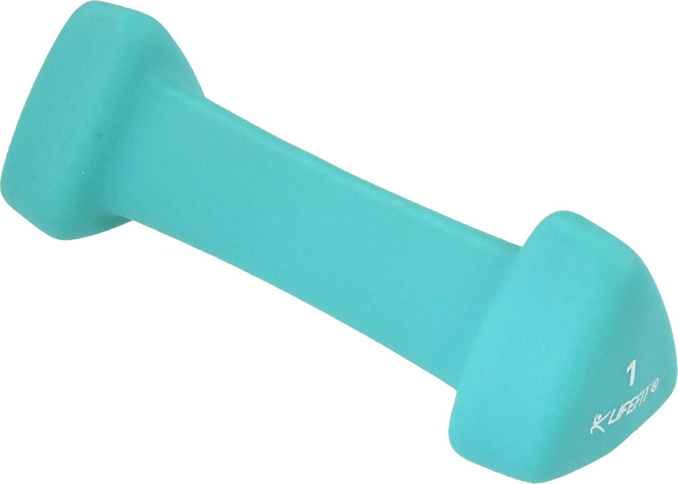 Neoprenová činka LIFEFIT® TRIANGLE 1 x 1,0 kg, tyrkysová