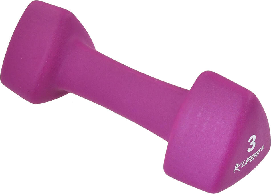 Neoprenová činka LIFEFIT® TRIANGLE 1 x 3,0 kg, bordó