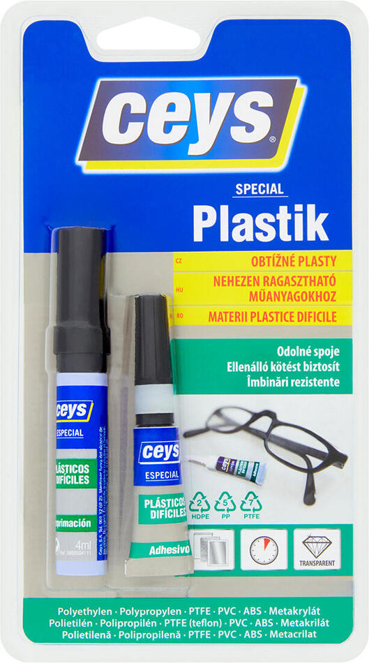 lepidlo na obtížné plasty 3g + 2ml/4ml CEYS