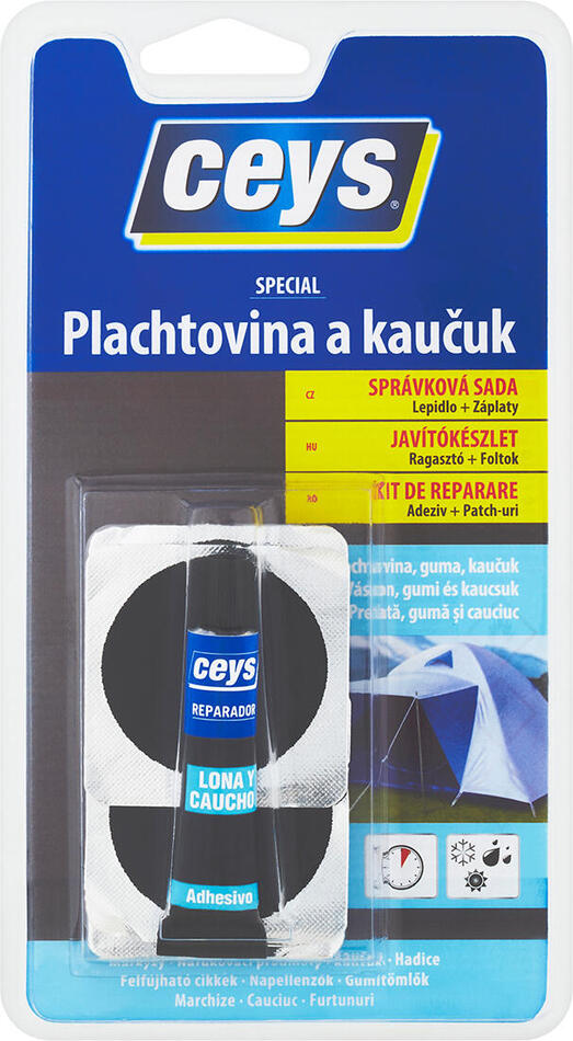 lepidlo na placht.a kaučuk 7ml + 4 záplaty CEYS