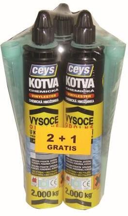 CEYS kotva montážní chemická 300ml VINYLESTER 2+1 GRATIS