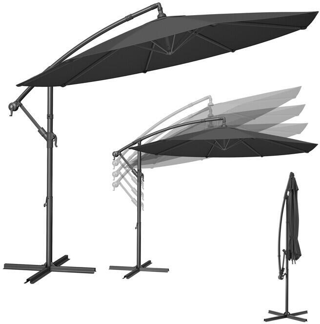 Zahradní slunečník, šedý, kov, ASL-E1116 GREY Autronic