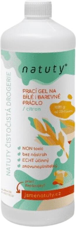 Natuty Prací gel na bílé i barevné prádlo s vůní citronu 100 ml