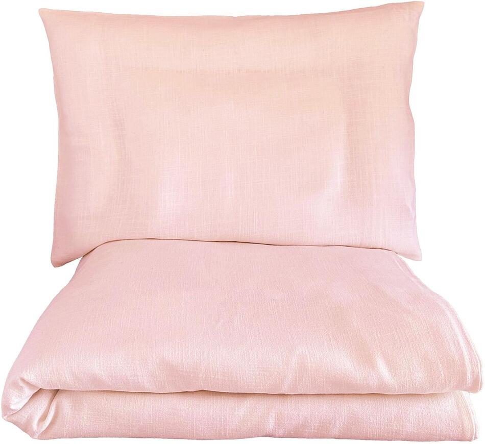 Lněné povlečení HEDDA Naira světle růžové - set 100x135 cm + 40x60 cm
