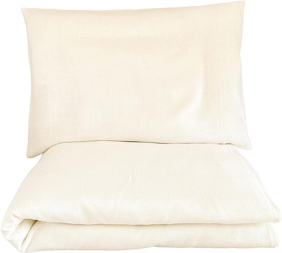 Lněné povlečení HEDDA Naira krémové - set 100x135 cm + 40x60 cm