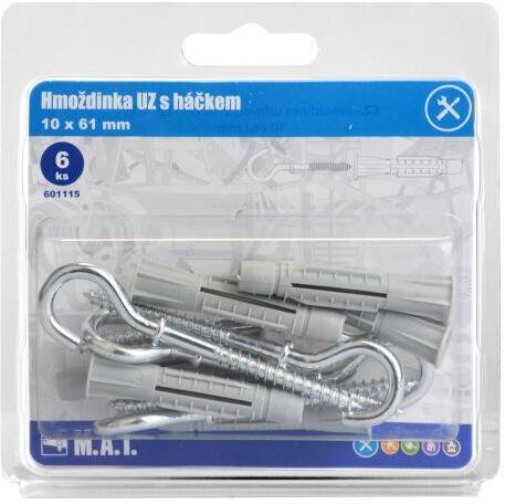 M.A.T. GROUP hmoždinka UZ 10x61mm s háčkem ZB (6ks)