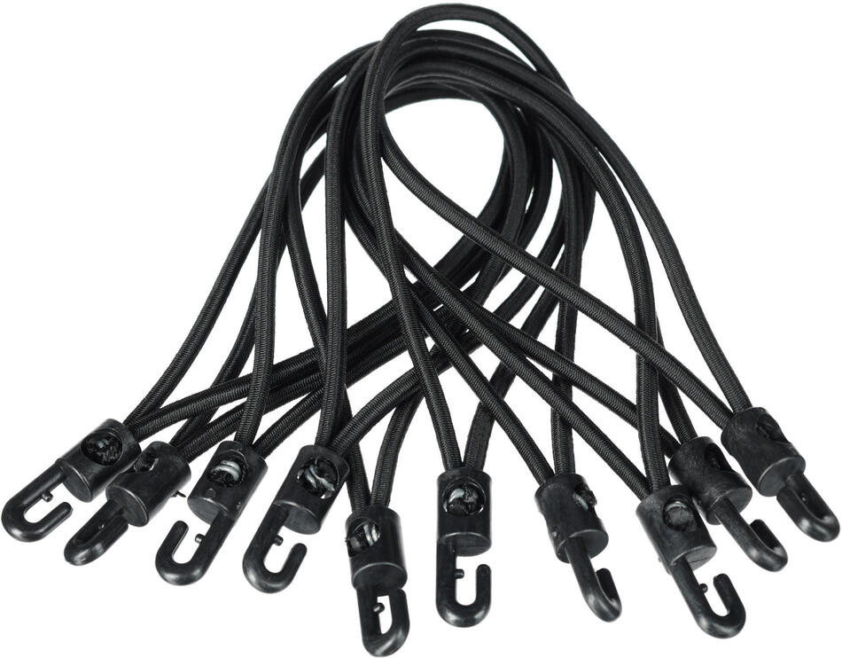 Sada upínacích gum s plastovým hákem CARGO CORD SET 2, 20cm, 10ks SIXTOL