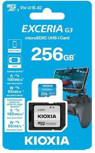 Karta paměťová KIOXIA micro SD 256 GB UHS-I U1 s adaptérem