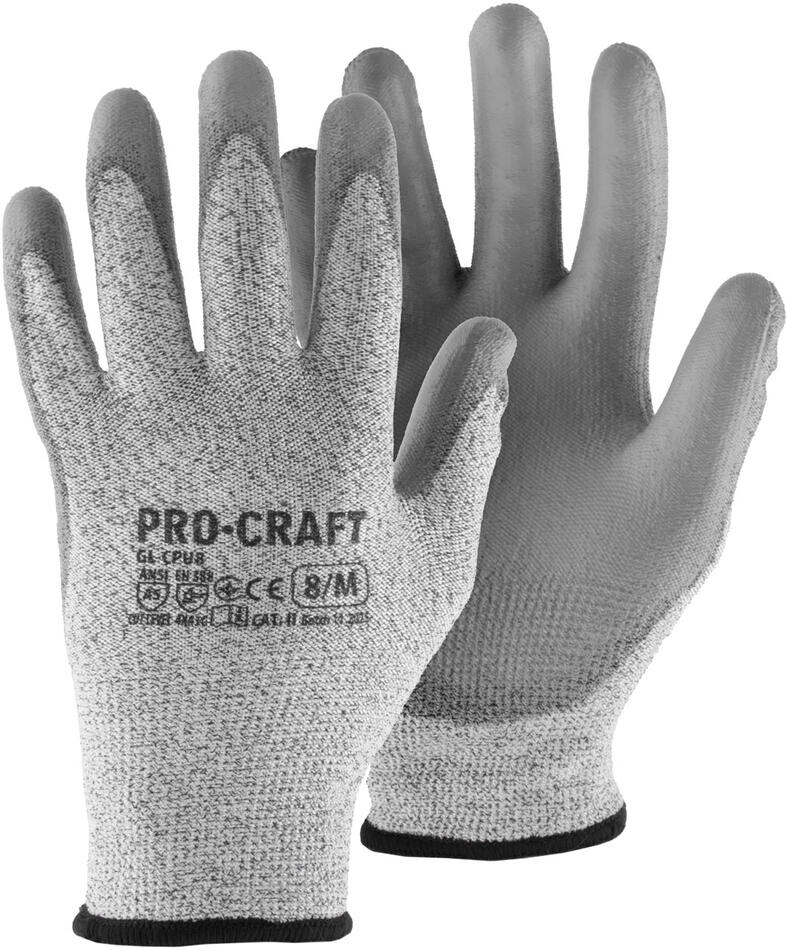 Pracovní rukavice polyuretanové odolné proti proříznutí, L Procraft GL-CPU9 / GL-CPU9