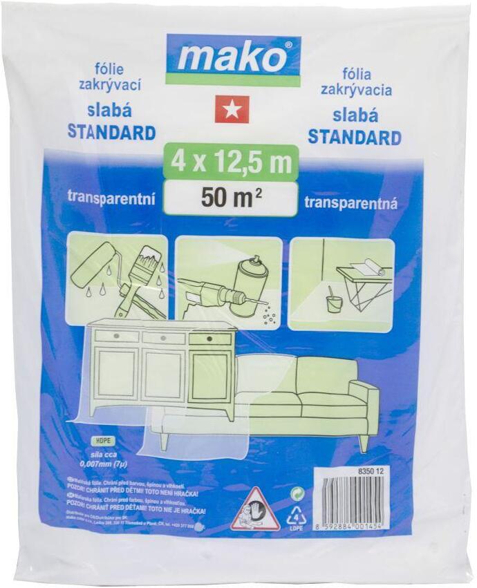 MAKOCOLOR fólie zakrývací 4x12,5m, 7µm HDPE