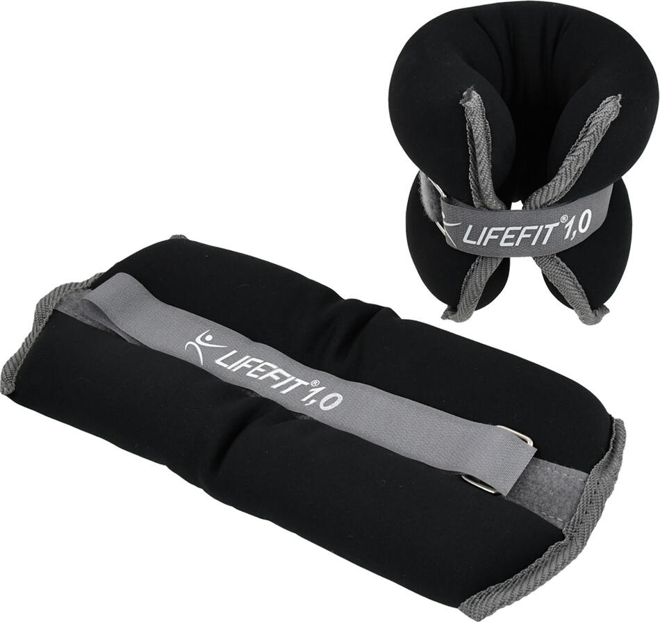 Neoprenová zátěž LIFEFIT® kotník/zápěstí S2 2x1,0kg, černá