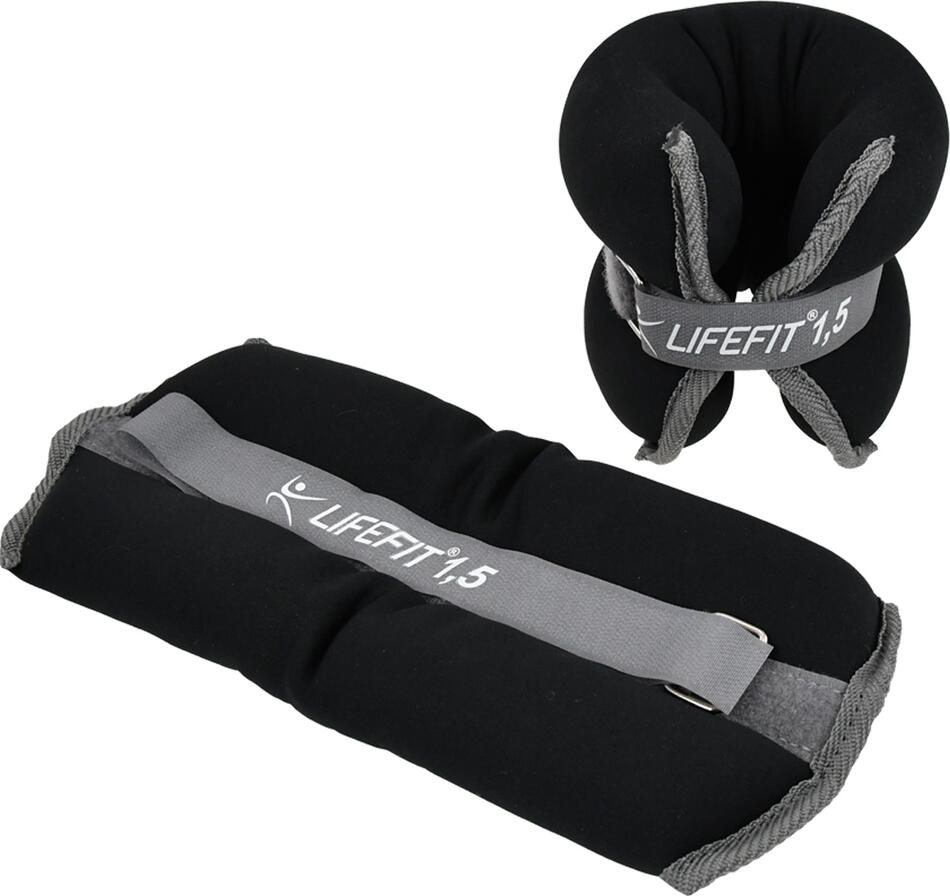 Neoprenová zátěž LIFEFIT® kotník/zápěstí S2 2x1,5kg, černá