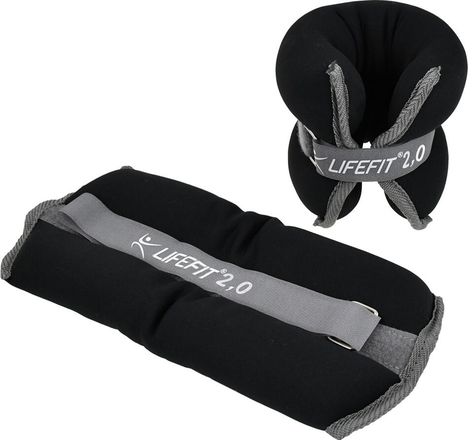 Neoprenová zátěž LIFEFIT® kotník/zápěstí S2 2x2,0kg, černá