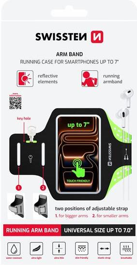 POUZDRO SWISSTEN ARMBAND CASE vel. 7.0" ČERNÉ