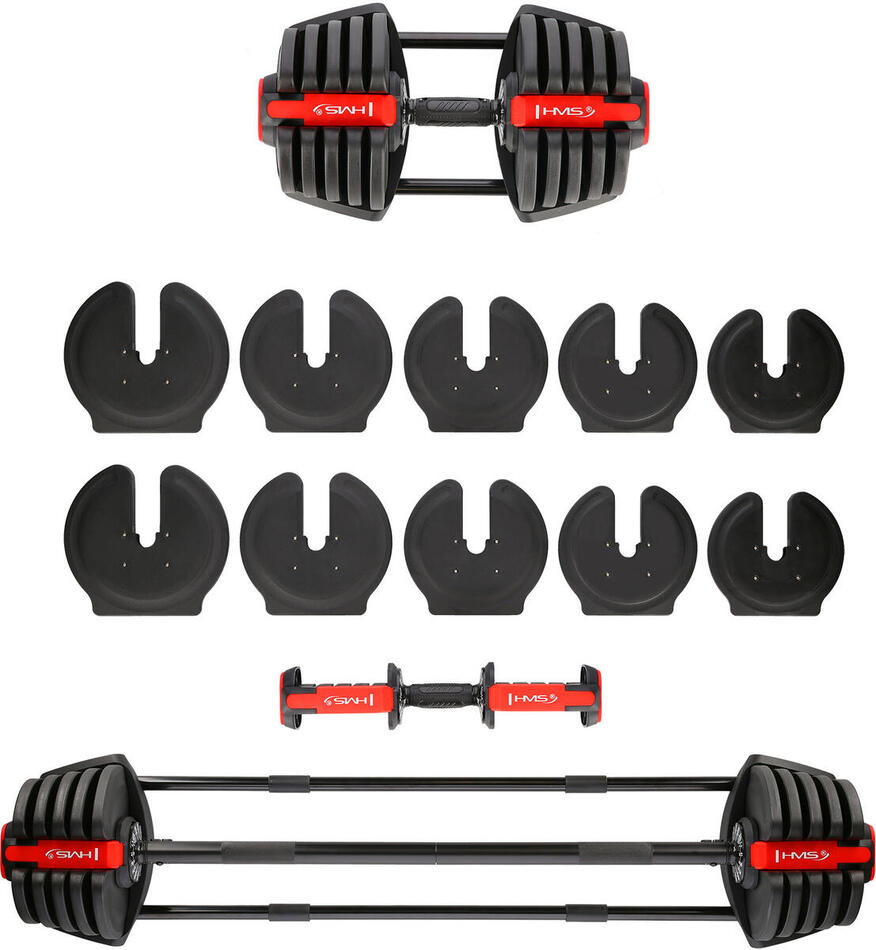 Jednoruční / obouruční variabilní činka HMS SGR40 PRO SET 2v1 40 kg