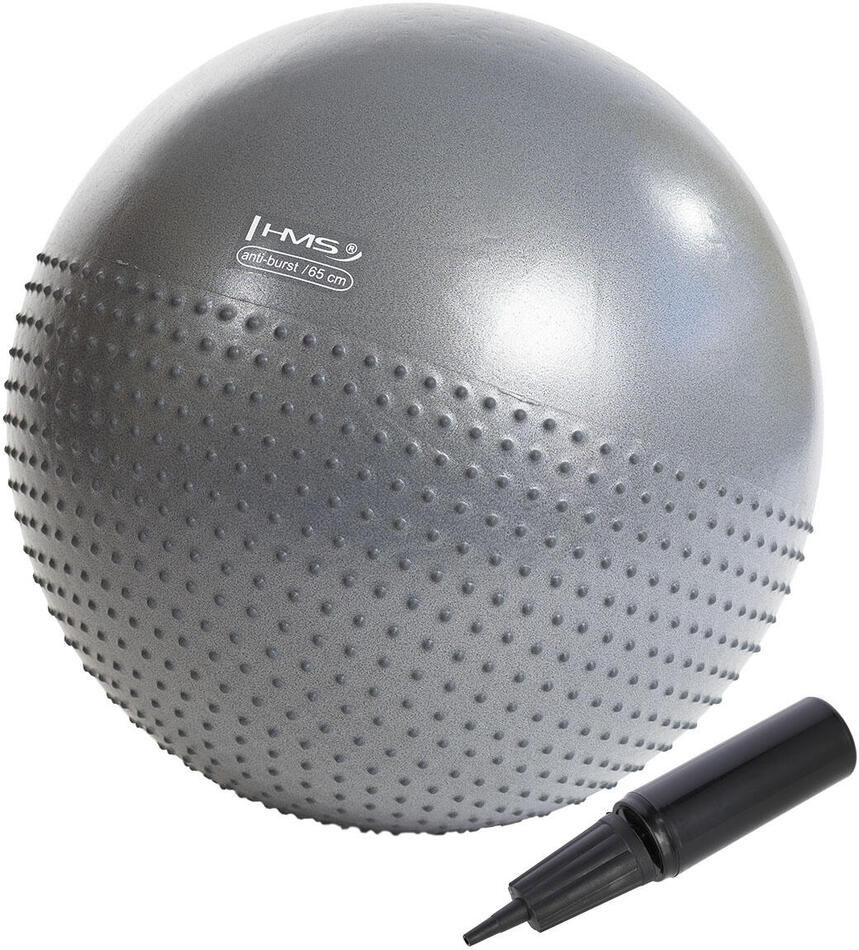 Masážní gymnastický míč HMS YB03N 65 cm šedý