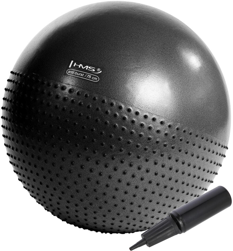 Masážní gymnastický míč HMS YB03N 75 cm černý