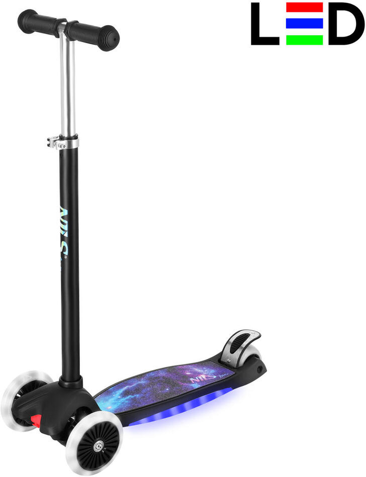 Dětská tříkolová koloběžka NILS Fun HLB1310 s LED černá
